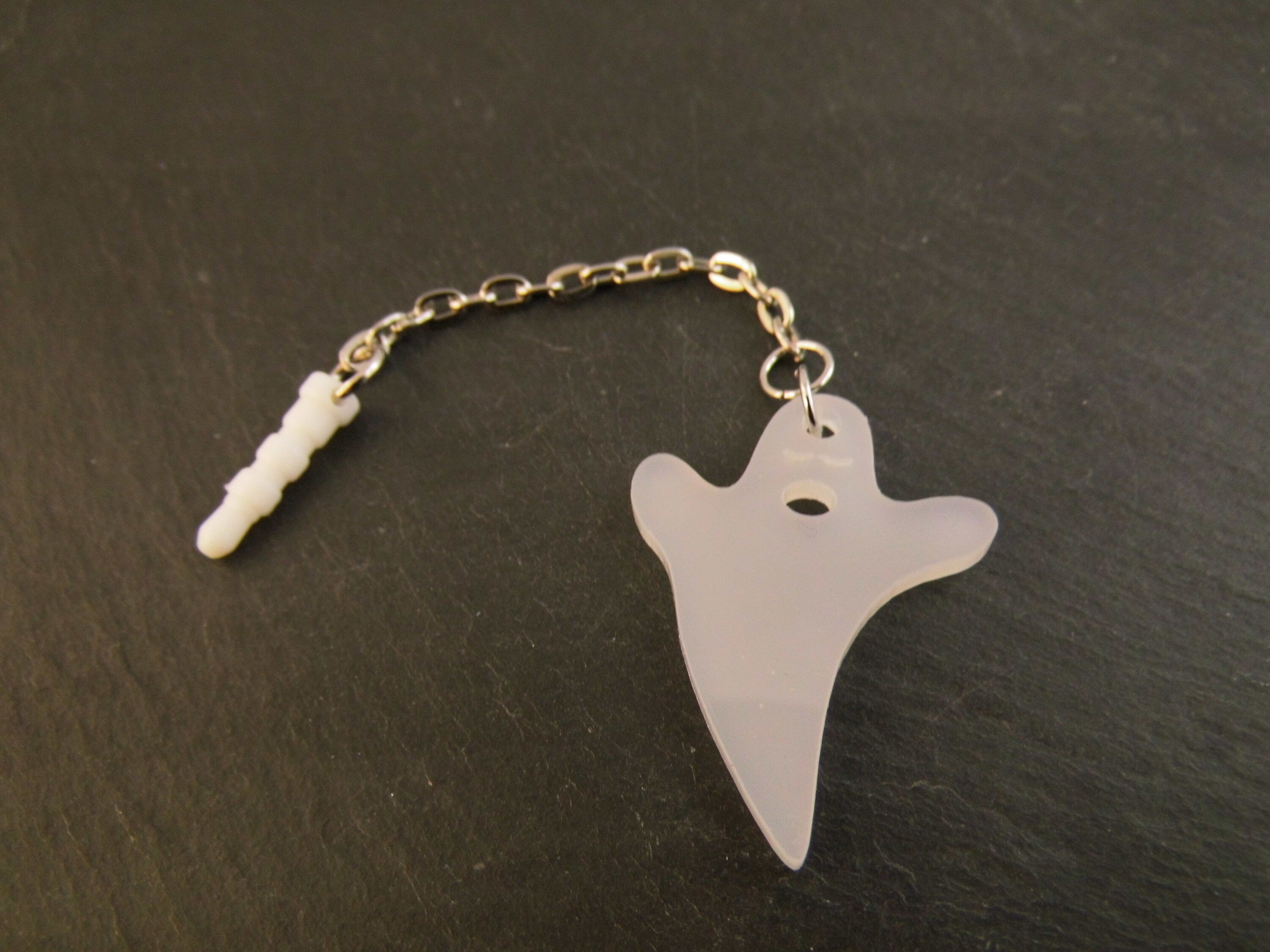 Handyanhänger Geist Gespenst weiß Acryl Handyschmuck Staubschutz